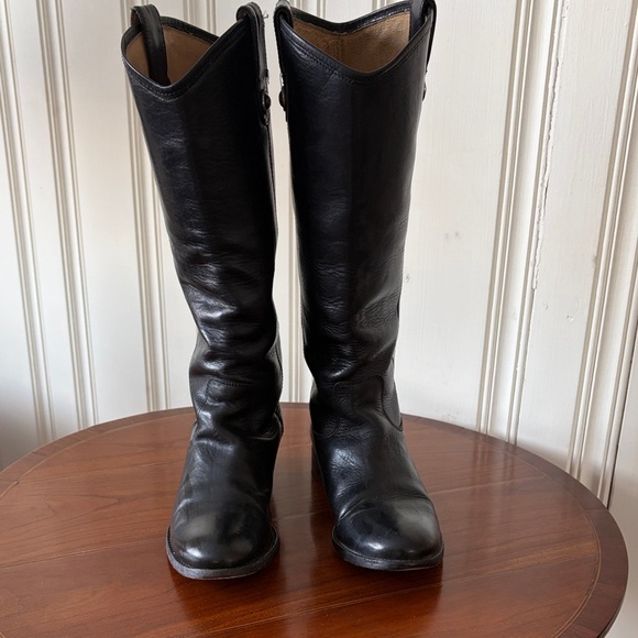 Frye Shoes - Frye Melissa Black Leather Riding Boots Size 7
